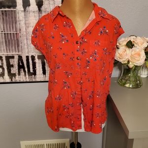 No Boundaries Short Sleeve Blouse Sz Med